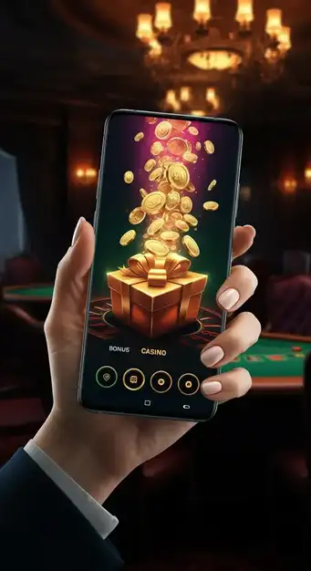 Illustration einer Hand, die Casino-Chips greift, mit dem Winzter Casino-Logo im Hintergrund, symbolisiert die großzügigen Boni und Promotionen, die auf der Plattform verfügbar sind.
